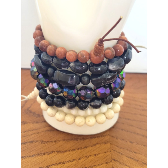 Unbranded Jewelry - Vtg‎ Glass Plastic Bead Beach Boho Fashion Jewelry magnetic Bracelets Lot of 7
